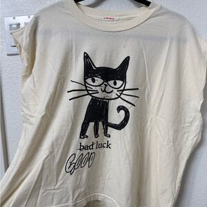 Dressed in Lala Cream Cat Graphic T-Shirt